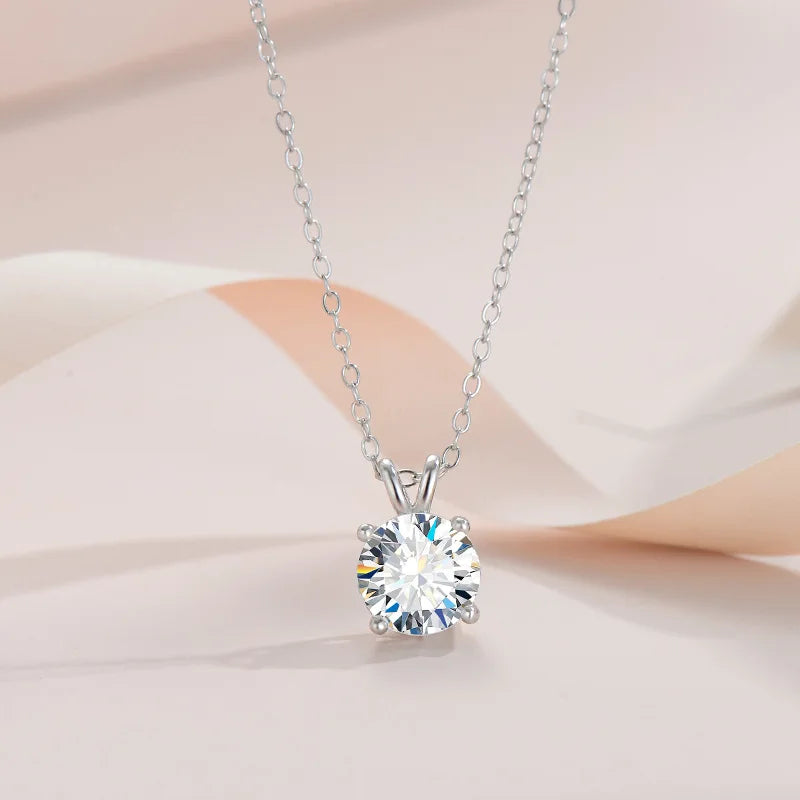 Necklace For Women Sterling Silver Plated D Color Diamond Engagement Wedding Necklace Fine Jewelry