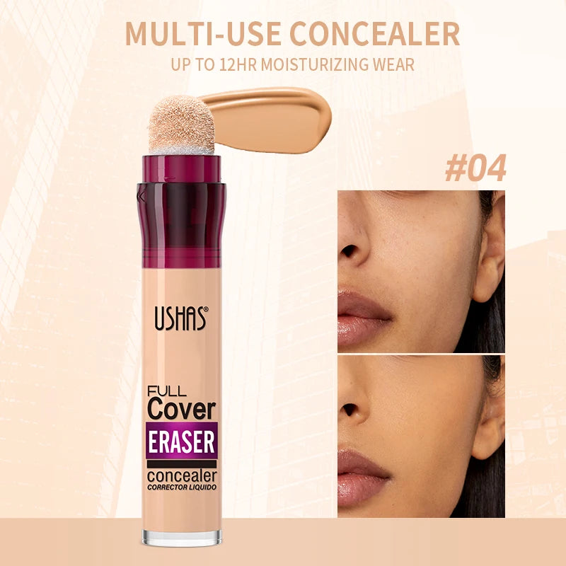 12 Color Liquid Concealer Moisturizing Rotating Sponge Head Concealer Long Lasting Lightweight Multi-use Foundation Makeup