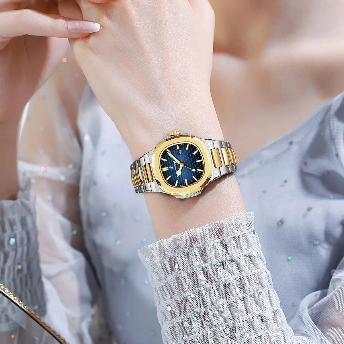 POEDAGAR Luxury Square Watch for Woman Waterproof Luminous Date Ladies Watch Stainless Steel Quartz Women's Watches Female