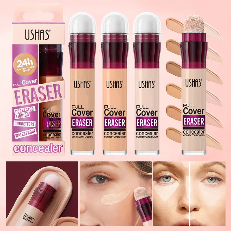12 Color Liquid Concealer Moisturizing Rotating Sponge Head Concealer Long Lasting Lightweight Multi-use Foundation Makeup
