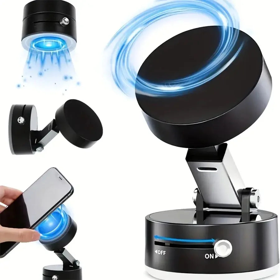 New Model 360-Degree Rotating Aluminum Alloy Magnetic Vacuum Suction Cup Car Phone Holder, Portable New Design