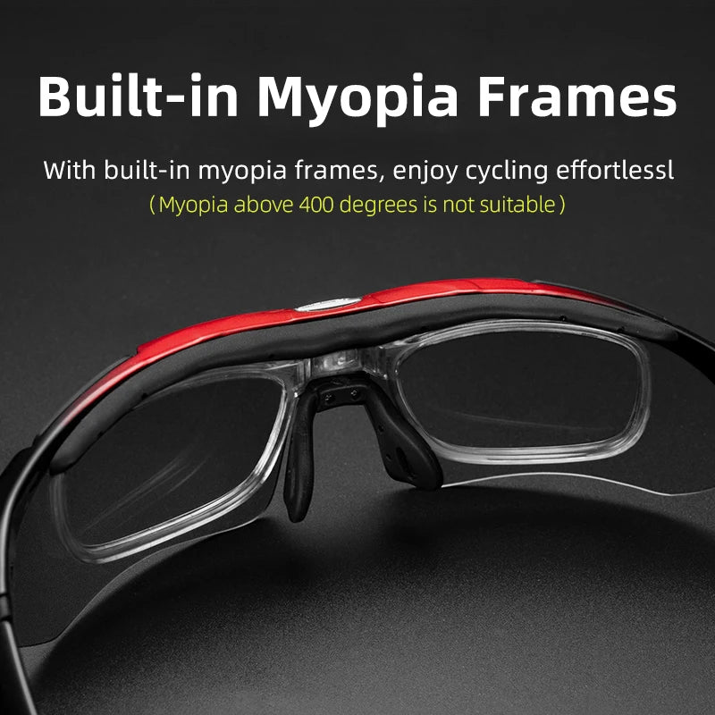 ROCKBROS Polarized Cycling Glasses Men Sports Sunglasses Road MTB Mountain Bike Bicycle Riding Protection Goggles Eyewear 5 Lens