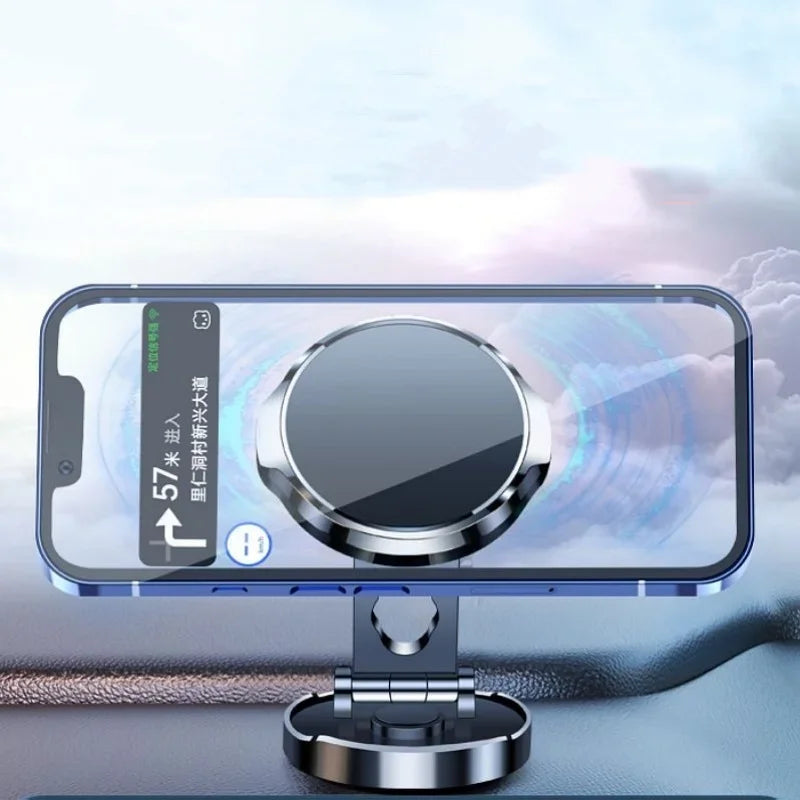 Car Mobile Phone Stand Strong Magnetic Car Holder 720° Foldable Round Bracket Support for Universal Phones Mount Holders