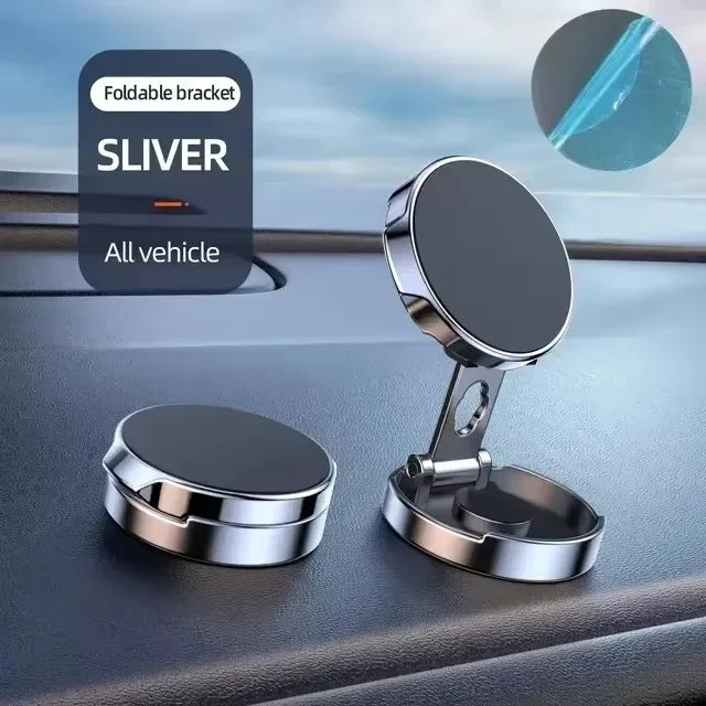 Car Mobile Phone Stand Strong Magnetic Car Holder 720° Foldable Round Bracket Support for Universal Phones Mount Holders