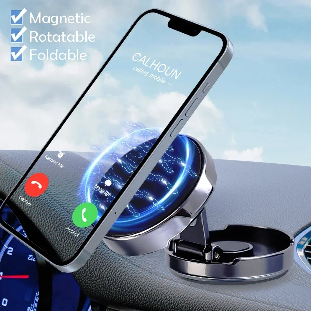 Car Mobile Phone Stand Strong Magnetic Car Holder 720° Foldable Round Bracket Support for Universal Phones Mount Holders