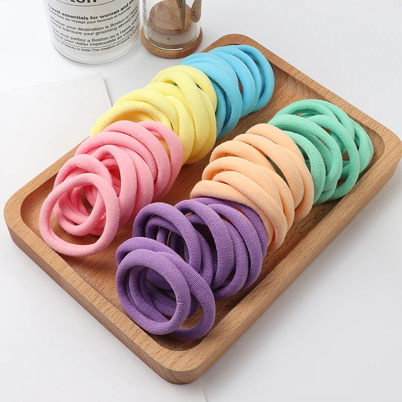 50Pcs Girls Nylon Rubber Bands Elastic Hair Bands Hair Accessories Children Ponytail Holder Headband Kids Ornaments Gift