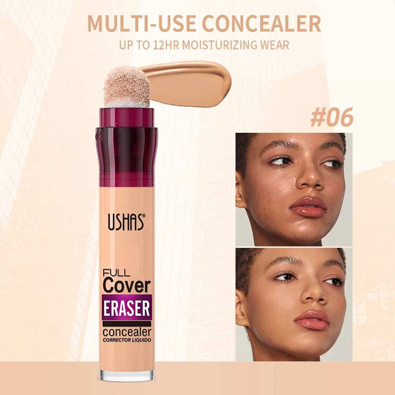12 Color Liquid Concealer Moisturizing Rotating Sponge Head Concealer Long Lasting Lightweight Multi-use Foundation Makeup