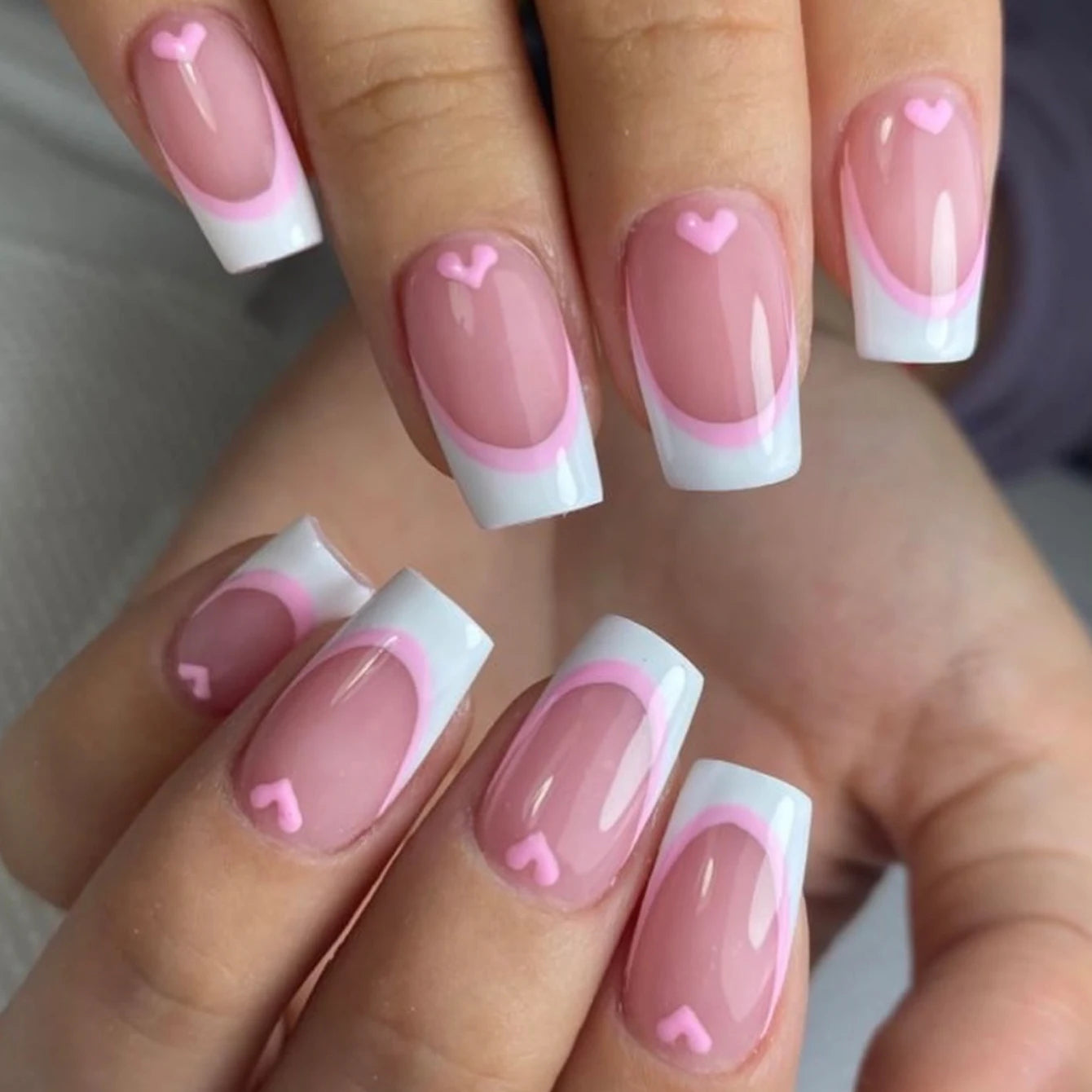 Style Fake Nails Natural Nude White Tip Glossy Press On Fingernails Nails Art Manicure Set Beauty Many Style for Choose