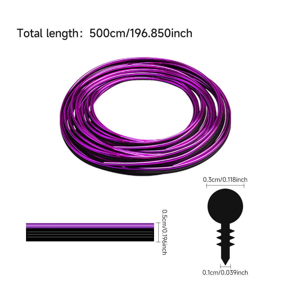 5M Car Trim Strip Electroplated Red DIY Decoration Flexible Strips With Scraper Trim Interior Moulding Car Styling Strips