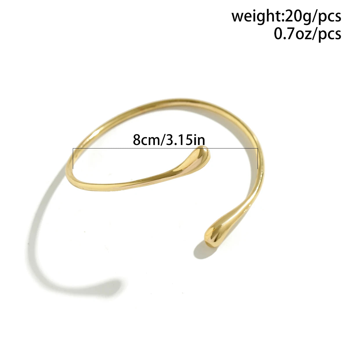 Simple Vintage Water Drop Open Cuff Bangles for Women 2024 Trend Goth Geometric Arm Bracelet Aesthetic Jewelry Gift New