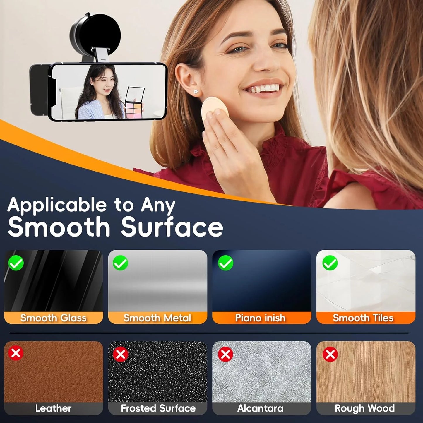 New Model 360-Degree Rotating Aluminum Alloy Magnetic Vacuum Suction Cup Car Phone Holder, Portable New Design