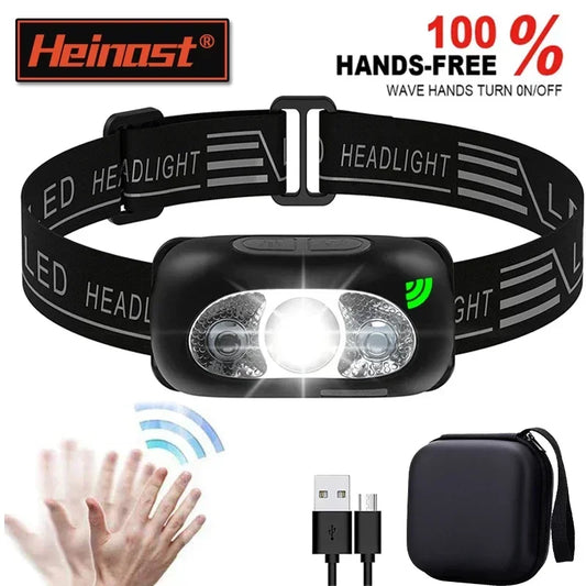 Strong Light Headlamp Mini Led Night Fishing Powerful Torch Head Lamp Outdoor Waterproof Camping Portable LED Sensor Headlamps