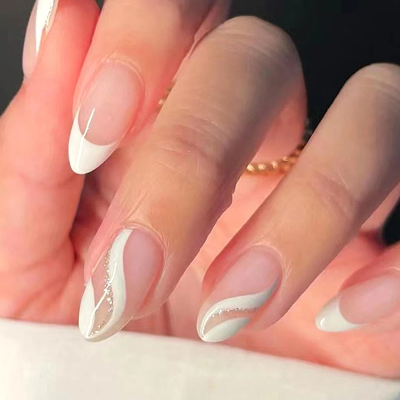 Style Fake Nails Natural Nude White Tip Glossy Press On Fingernails Nails Art Manicure Set Beauty Many Style for Choose